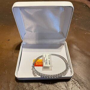 Women's Sterling Silver w/ White Sapphires Clasp Bracelet